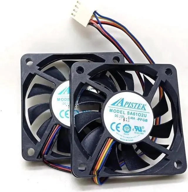 Main image of Aomoproing set of 2 fans Shuttle XH170V Slim PC Computer APISTEK SA61O2U SA6102U PFGA 6010 slim 60x60x10mm 60mm 6CM 4Pin Cooling Fan