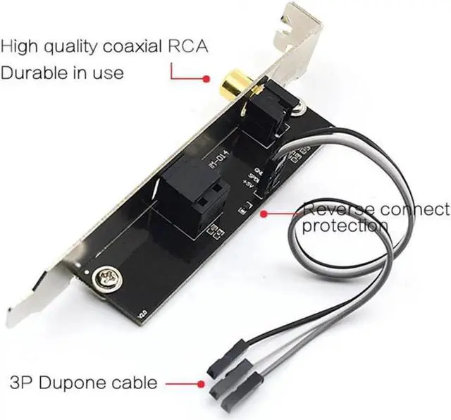 Alt view image 3 of 3 - Aomoproing 24BIT192KHz SPDIF Daughter Card Optical Fiber Coaxial Digital Sound Card Baffle DAC DTS Decoder for General Motherboard