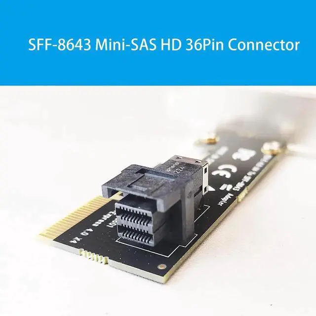 Alt view image 2 of 6 - Aomoproing PCI Express 4.0/3.0 X4 Host Adapter Card with SFF-8643 Mini-SAS HD 36Pin Connector for U.2 (SFF-8639) PCIe SSD, Support Intel 750 2.5 inch U.2 SFF SSD