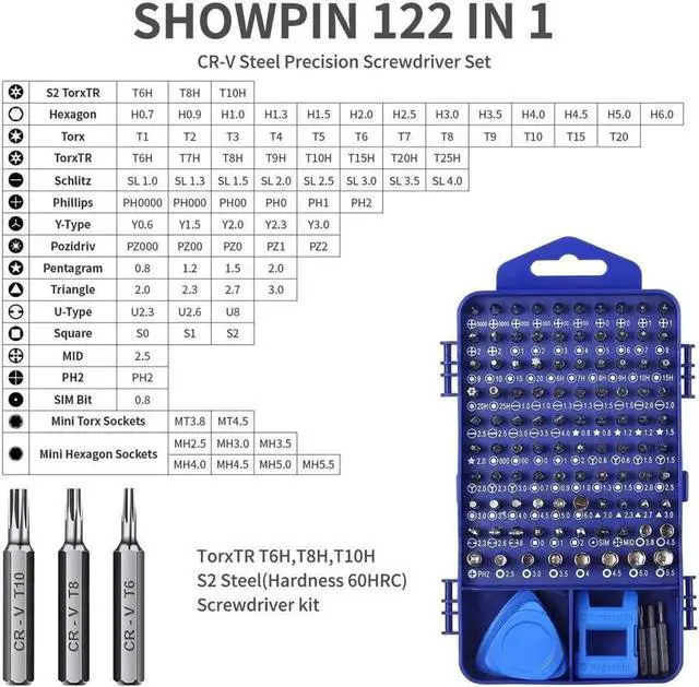 Alt view image 5 of 7 - Computer Repair Kit, 122 in 1 Magnetic Laptop Screwdriver Kit, Precision Screwdriver Set, Small Impact Screw Driver Set with Case for Computer, Laptop, PC, for iPhone, Watch,Ps4 DIY Hand Tools