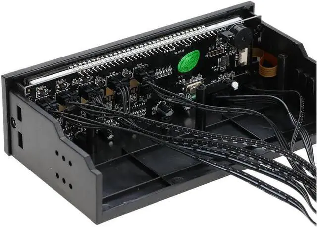 Alt view image 2 of 6 - Aomoproing 5.25" 5 Channel Touchscreen Fan Controller Temperature Monitor Automatic Speed Control Cooler LCD Front Panel
