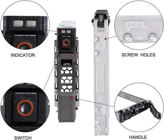 Alt view image 3 of 6 - Aomoproing 2.5 SAS SATA Hard Drive Tray Caddy 4Pack Compatible with For G176J PowerEdge R610 T610 R620 R710 T710 R720 R815 R820