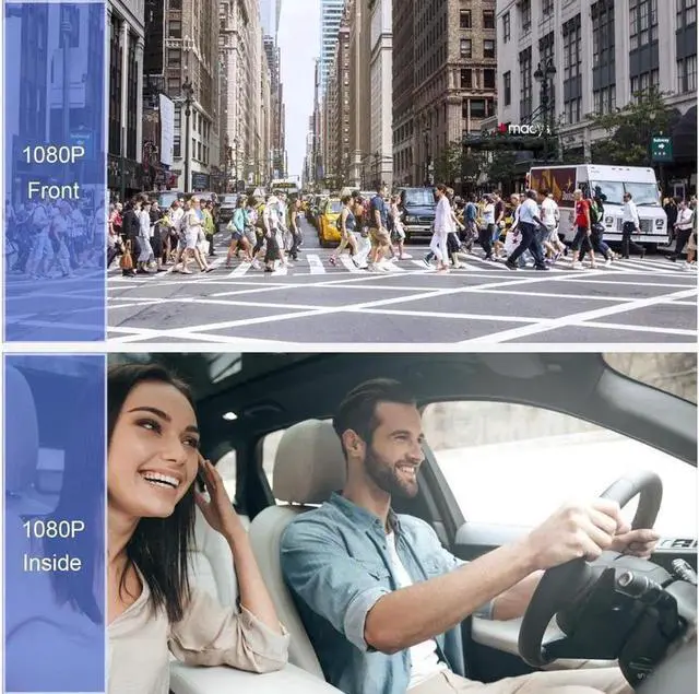 Alt view image 4 of 7 - Aomoproing Upgraded Dual Dash Cam, FHD 1080P Front and Interior Dual Dash Cameras IR Night Vision Dashcam for Car/ Taxi Loop-Recording, G-Sensor& Parking Mode