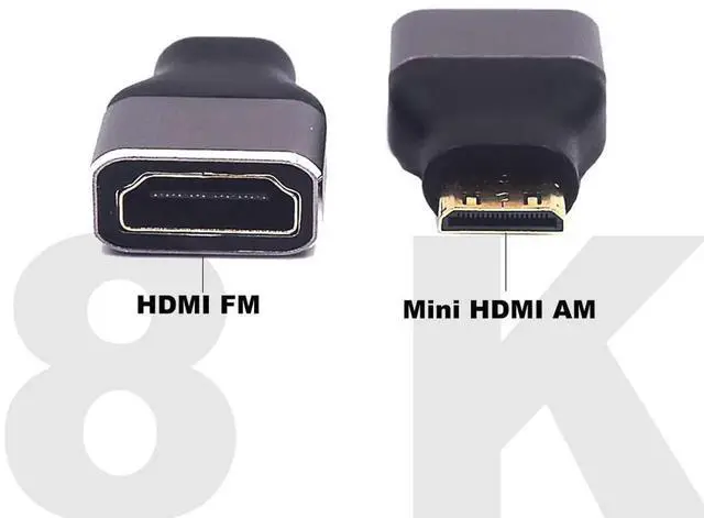 Alt view image 3 of 5 - AOMOPROING 2 Pack 8K@60Hz Mini HDMI 2.1 Male to HDMI 2.1 Female Adapter Extender Connector Converter Coupler for Camera, Laptop, Projector, HDTV, 3D 48Gbps Bidirectional, Support 4K@120Hz, Dynamic HDR