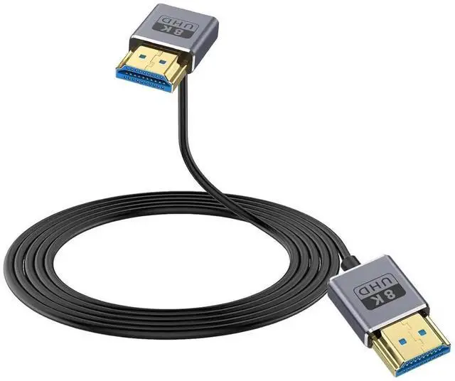 Main image of AOMOPROING 8K Short HDMI 2.1 Cable 1FT/30cm [48Gbps, 8K@60Hz, 4K@240Hz] Ultra Thin/Coaxial Down Angle HDMI Male to Male Cable OD2.5mm, Dynamic HDR, eARC, for GH5S, PS5, Xbox One Monitor,PC. 4 Feet