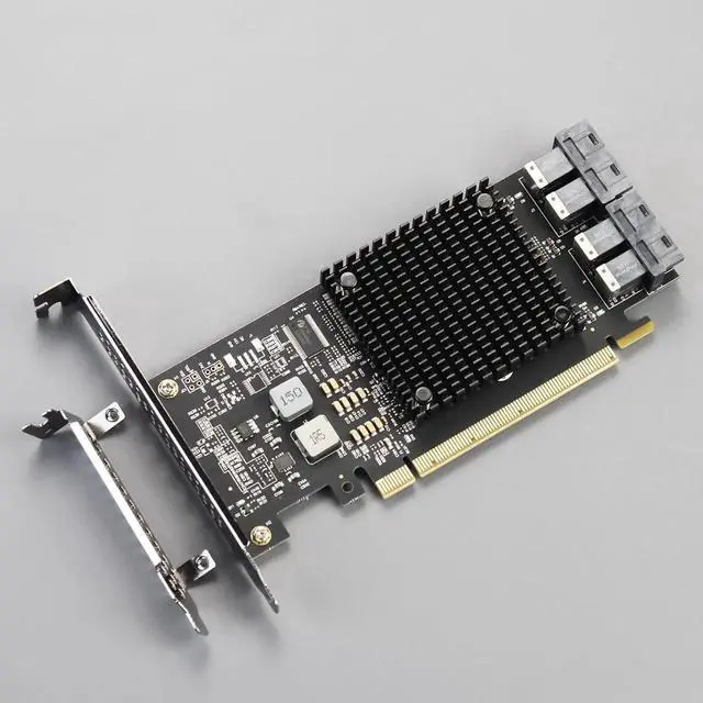 Alt view image 6 of 7 - Aomoproing ST583 4-Port SFF-8643 to PCIE 3.0 X16 Adapter Card with PEX8747 Controller for High-Density U.2/U.3/M.2 NVMe RAID Storage Solution