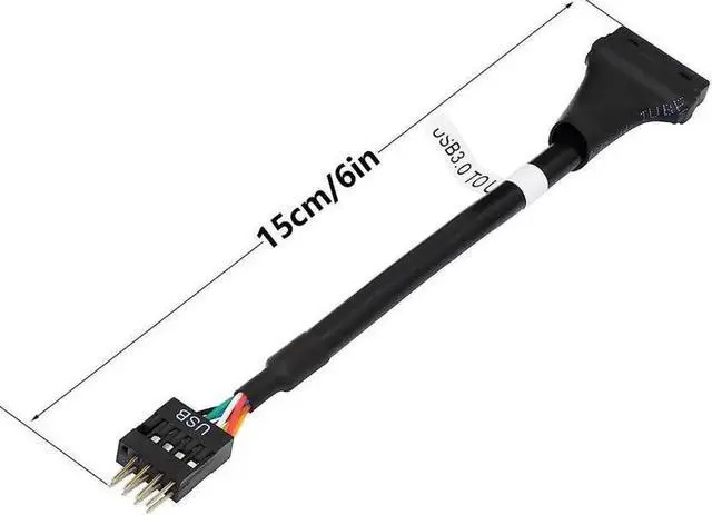 Alt view image 2 of 7 - Aomoproing USB 3.0 Header to USB 2.0, USB 3.0 19 Pin Female to USB 2.0 9 Pin Connectors Motherboard Cable for Data Transmission 2-Pack (19Pin Female)