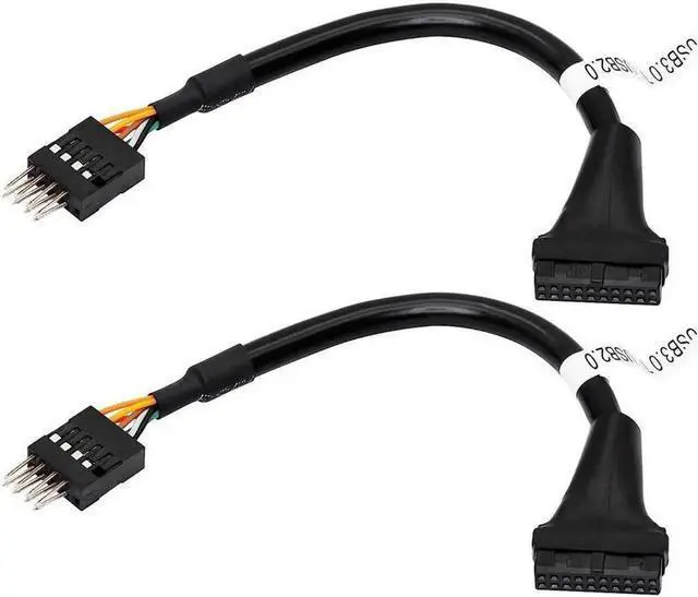 Alt view image 6 of 7 - Aomoproing USB 3.0 Header to USB 2.0, USB 3.0 19 Pin Female to USB 2.0 9 Pin Connectors Motherboard Cable for Data Transmission 2-Pack (19Pin Female)