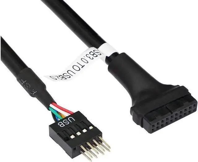 Alt view image 5 of 7 - Aomoproing USB 3.0 Header to USB 2.0, USB 3.0 19 Pin Female to USB 2.0 9 Pin Connectors Motherboard Cable for Data Transmission 2-Pack (19Pin Female)