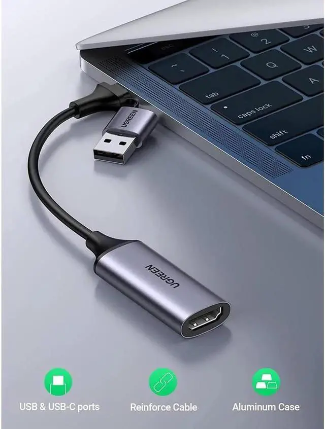 Alt view image 4 of 7 - AOMOPROING UGREEN Video Capture Card 4K HDMI to USB-A/USB-C HDMI Capture Card Full HD 1080P USB 2.0 Capture Video and Audio Recording for Gaming, Streaming, Teaching, Video Conference