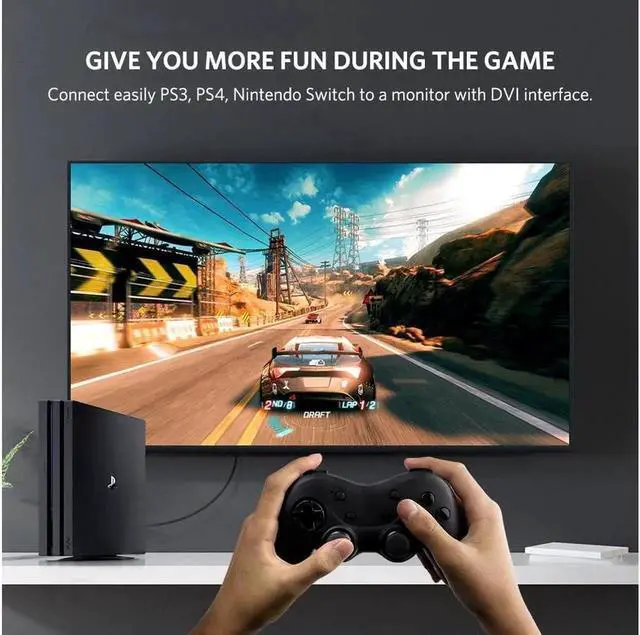 Alt view image 5 of 7 - AOMOPROING DVI to HDMI Adapter, DVI-D 24+1Male to HDMI Female High Speed Adapter Converter Gold Plated Support 1080P for HDTV, Plasma, DVD, Projector, Computer