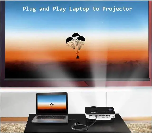 Alt view image 2 of 6 - AOMOPROING HDMI to DisplayPort Cable - 6ft DP Laptop Desktop PC 4k Connector Display Port Extended Mirror Monitor TV Projector Video Adapter for Chromebook Asus Lenovo HP Dell Computers