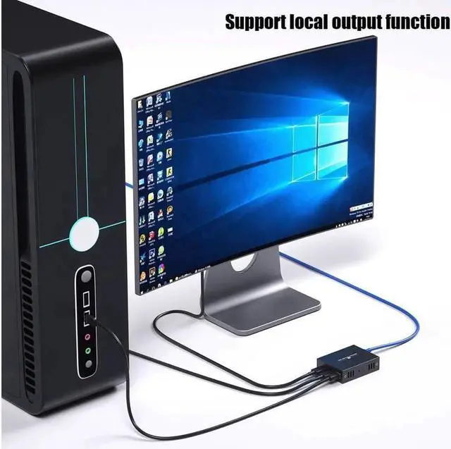 Alt view image 4 of 7 - AOMOPROING HDMI KVM USB Extender Transmit 1080p HD Video Over Cat5e/6 Ethernet Cable 50m (164ft) for Mouse and Keyboard Control Remote Signals