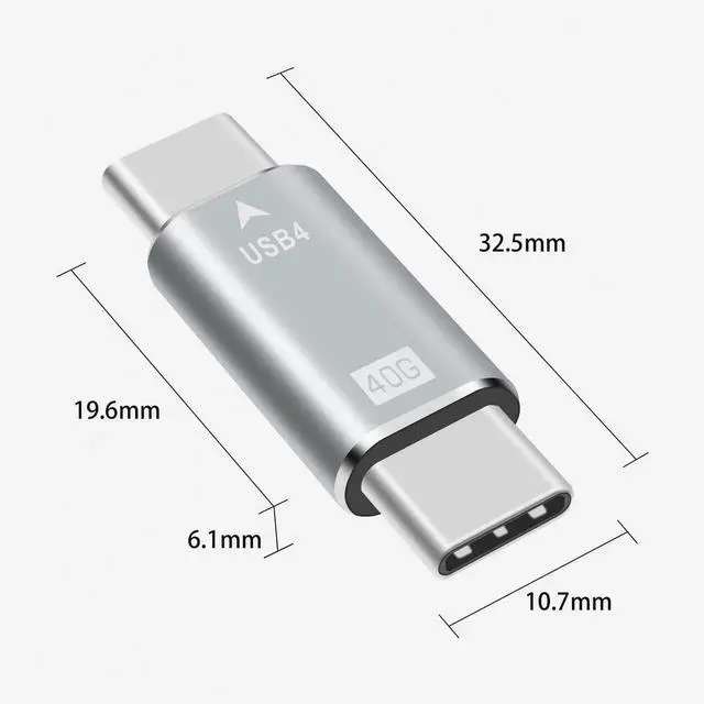 Alt view image 3 of 7 - Aomoproing USB C Male to Male Adapter, USB C Coupler, 40Gbps,100W PD, 8K@60Hz for Thunderbolt 2/3, MacBook Pro/Air, Laptop, Phones (2 Pack)