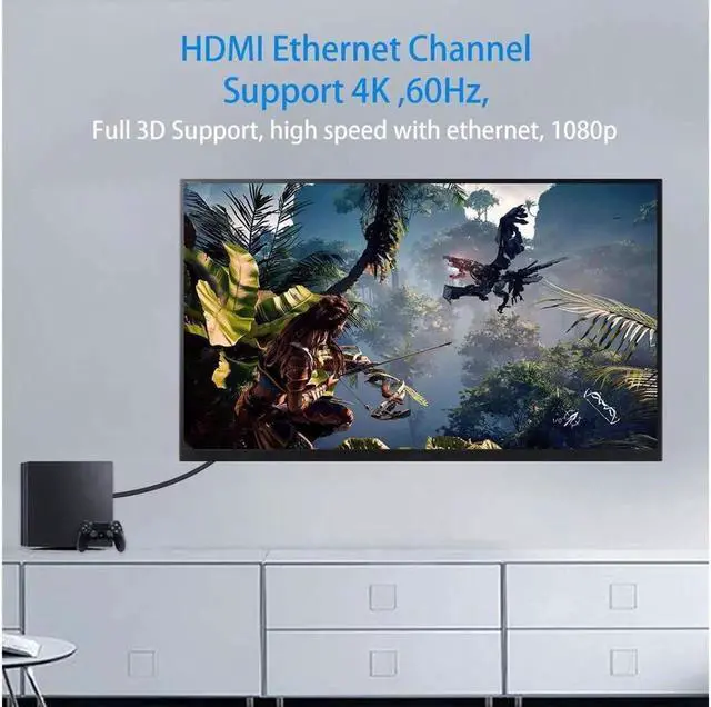 Alt view image 5 of 7 - AOMOPROING Mini HDMI to Standard HDMI Cable HDMI to Mini HDMI Cable Ultra-Thin Left Angled 90 Degree Mini HDMI Male to HDMI Male Cable Support 4K Ultra HD 1080p 3D(HDMI 2.0) (15cm/6 inch)