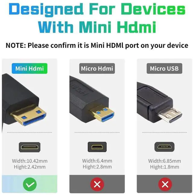 Alt view image 7 of 7 - AOMOPROING 8K 90 Degree Mini HDMI to HDMI Cable, 48Gbps Down Angle Mini HDMI Male to Female Cable, Ultra Thin,Short HDMI to Mini HDMI Extension Cable for Projector, Monitor, Camcorder etc 1FT/ 30cm