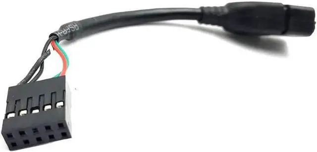 Alt view image 3 of 6 - Aomoproing USB Header to USB Cable,Motherboard USB 2.0 Adapter Cable, USB 2.0 Type A Female to Dupont 9 Pin Female Header Motherboard Cable Cord (2-Pack 0.1M)