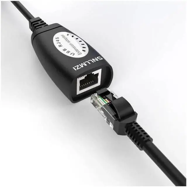 Alt view image 2 of 7 - Aomoproing USB to cat5 Adapter USB Over RJ45 Ethernet for Cat6/5/5e Extension Cable Adapter USB 2.0 Extender Over Cat Extender Cable Adapter