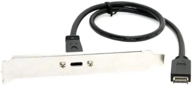 Alt view image 3 of 6 - Aomoproing USB 3.1 Front Panel Header to USB-C Type-C Female Extension Cable 40cm with Panel Mount Screw UC-037