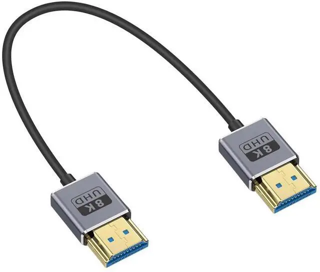 Main image of AOMOPROING Ultra Thin 8K Short HDMI Cable 1FT, Ultra Thin/coaxial Short HDMI Male to Male Cable 48Gbps, HDMI 2.1 Cable OD2.5mm, Support 8K@60Hz, 4K@240Hz, eARC, for Camera, Monitor, HDTV