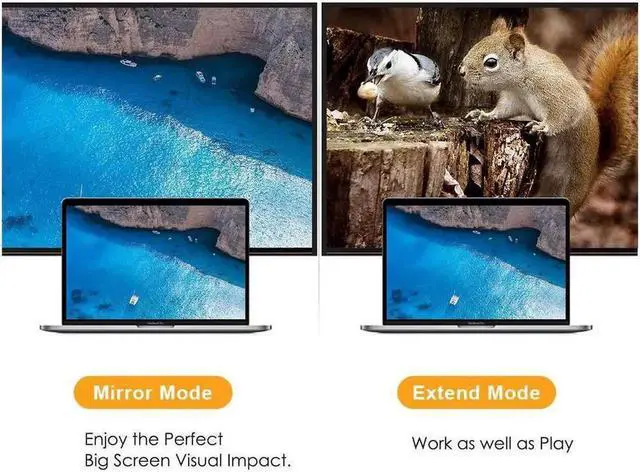 Alt view image 4 of 7 - AOMOPROING DisplayPort to HDMI VGA Adapter, CableCreation 2 in 1 DP Hub DP to HDMI VGA Converter, HDMI 2.0 Support UHD 4K@60Hz Video/ Audio, Black