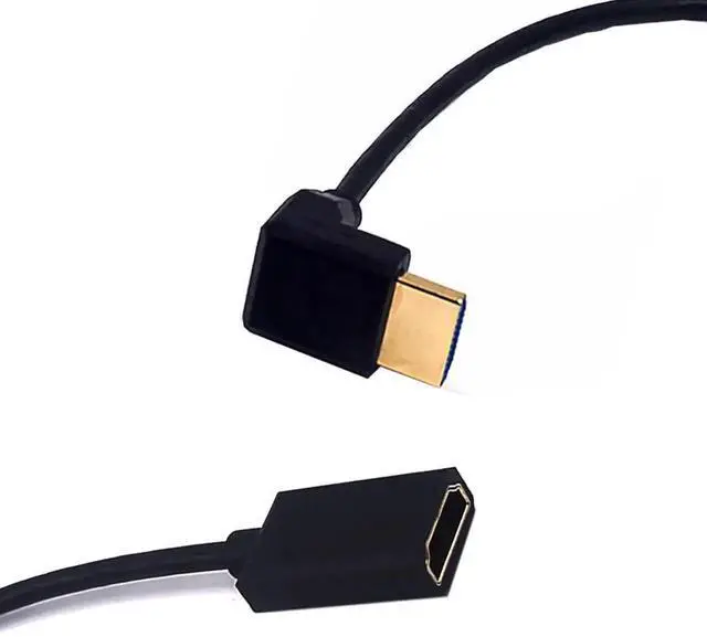 Alt view image 5 of 5 - AOMOPROING 1ft 8K HDMI 2.1 Extension Cable, 90 Degree Up Angle HDMI Male to HDMI Female Adapter, OD 4mm Slim Ultra HD HDMI Cable, 8k@60Hz