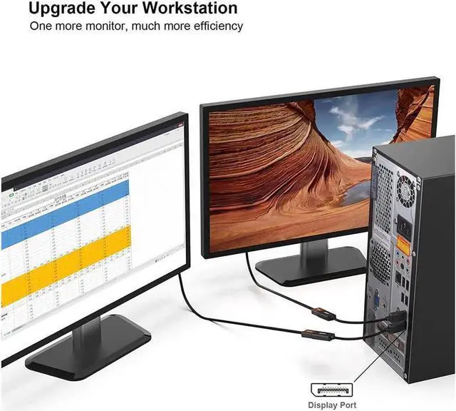 Alt view image 4 of 7 - AOMOPROING 2 PCS 1 set DisplayPort DP to HDMI Cable,Male To Female Display Port to HDMI Adapter Converter Black Laptop PC for HP/DELL 2 packs