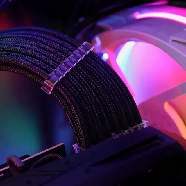 Alt view image 6 of 6 - Aomoproing   PSU Extension Cable Kit Custom Sleeved Power Supply Cable Mod for PC Build 18AWG 24Pin ATX /8 (4+4) Pin EPS CPU Cable /8 (6+2) Pin PCI-E GPU PSU Cables 6PCS with Cable Comes Black