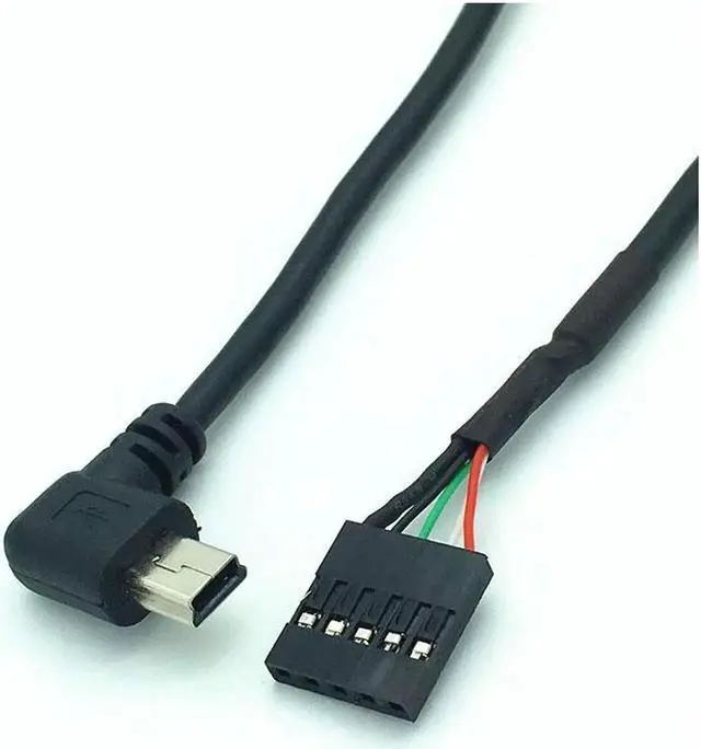 Alt view image 4 of 4 - Aomoproing 50CM usb mini 5P Male 90 Right angle to 1x 5Pin Female 2.54 USB header motherboard cable