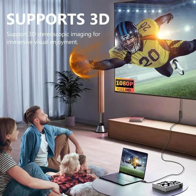 Alt view image 6 of 7 - AOMOPROING HDMI Extender Cable - 1 Feet, High Speed HDMI Male to Female Adapter for HDTV, Monitor, PC, Laptop, Projector 2 Pack