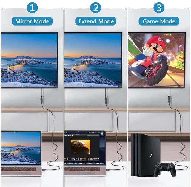 Alt view image 2 of 7 - AOMOPROING HDMI Extender Cable - 1 Feet, High Speed HDMI Male to Female Adapter for HDTV, Monitor, PC, Laptop, Projector 2 Pack