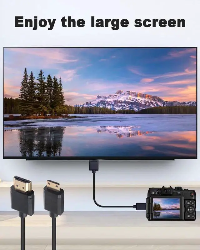 Alt view image 4 of 7 - AOMOPROING Short Mini HDMI to HDMI Cable 3.3FT/100cm, Ultra Slim/Flexible Soft Mini HDMI Male to HDMI Male Supports High-Speed 4K@60Hz, 3D, 18Gbps, 1080P for Projector, Monitor, Camcorde