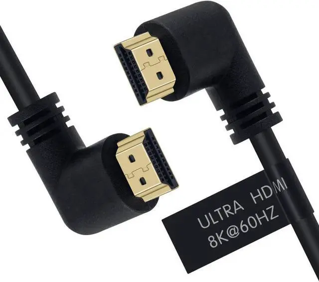 Alt view image 4 of 7 - AOMOPROING 8K HDMI 2.1 Cable 1.64feet/0.5M,8K HDMI 48gbps 90 Degree Left Angle HDMI Male to Left Angle HDMI 2.1 Cable with 8K 60Hz Video and 3D HDR for TV/Xbox /PS4 /PS5