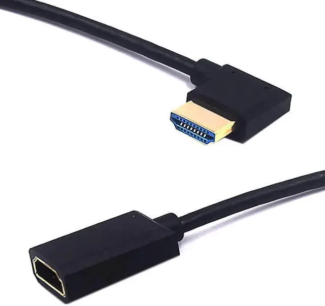 Alt view image 2 of 5 - AOMOPROING 1ft 8K HDMI 2.1 Extension Cable, 90 Degree Left Angle Male to Female Adapter, OD 4mm Slim Ultra HD HDMI Cable, 8k@60HZ