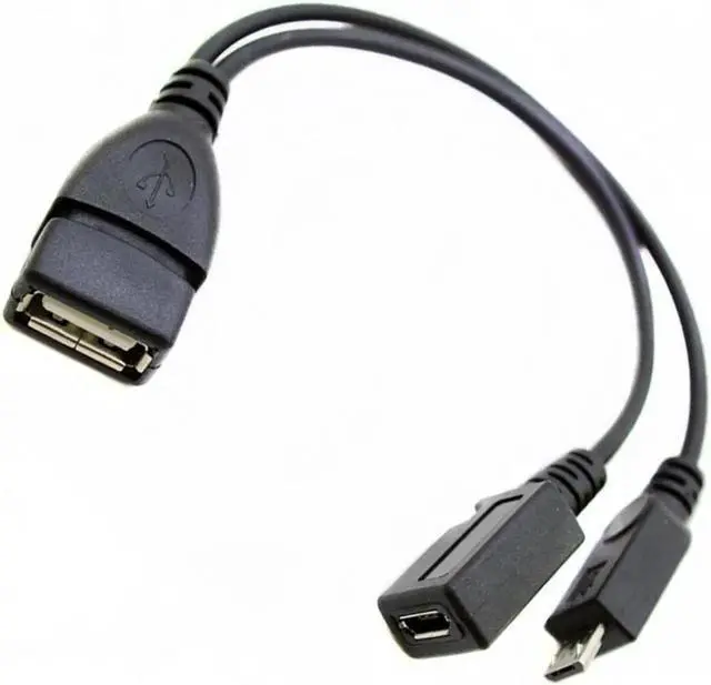 Alt view image 2 of 3 - Aomoproing 1pc 2 In 1 OTG Micro USB Host Power Y Splitter USB Adapter To Micro 5 Pin Male Female Cable