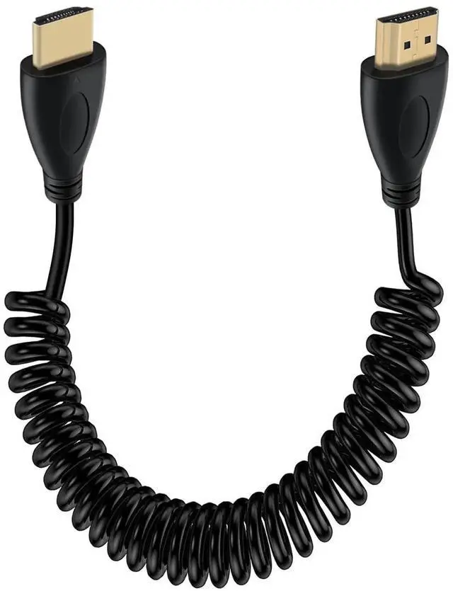 Main image of AOMOPROING Coiled HDMI Cable 4K @ 60Hz HDMI Cable High Speed 3D, ARC, Ethernet, for Laptop, Monitor, PS5, PS4, Xbox One, Fire TV, PC (Black 0.5-2m)