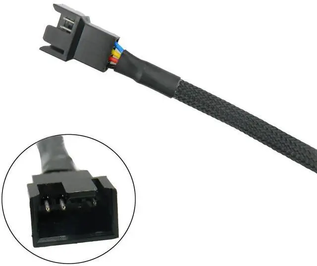 Alt view image 5 of 5 - 5PCS 4-Pin PWM Fan Splitter Cable Sleeved Braided Adapter Computer PC Fan Extension Power Supply Cable Converter Cord Wire Compatible with Computer ATX Case 4-Pin/3-Pin Cooling Fan Cable