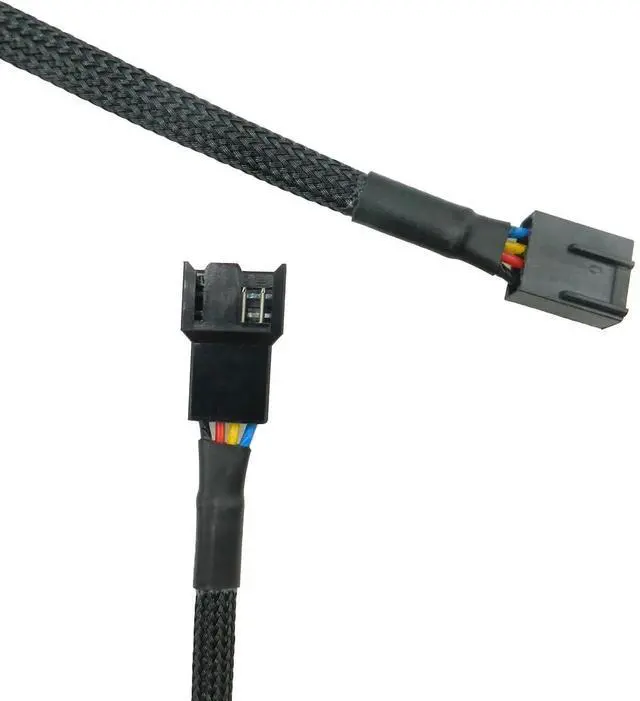 Alt view image 2 of 5 - 5PCS 4-Pin PWM Fan Splitter Cable Sleeved Braided Adapter Computer PC Fan Extension Power Supply Cable Converter Cord Wire Compatible with Computer ATX Case 4-Pin/3-Pin Cooling Fan Cable