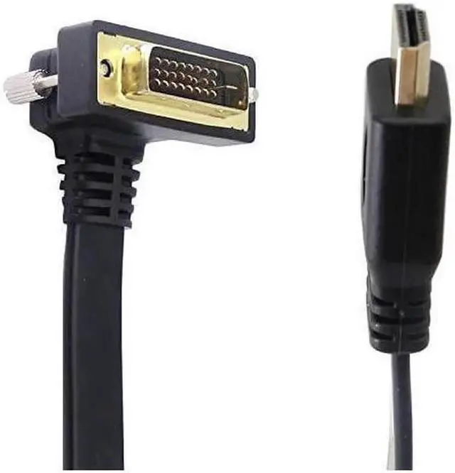 Alt view image 6 of 6 - AOMOPROING DVI to HDMI HDMI to DVI Flat Cable DVI-D to HDMI Adapter Bi-Directional Right Angle Gold-Plated DVI(24+1) Monitor Cable for PC Laptop HDTV Porjecto (DVI-HDMI Male)