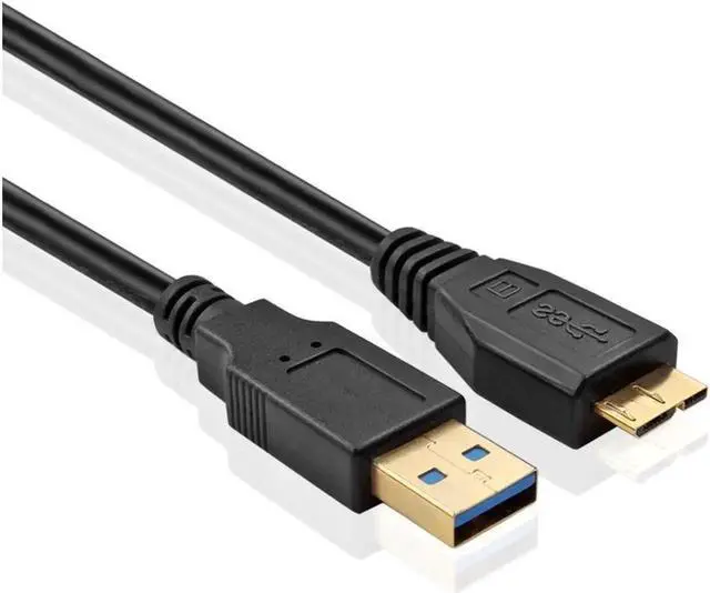 Alt view image 2 of 4 - Aomoproing USB 3.0 Cable - Micro-B to Type A (6 FT) Type A-Male to Micro B Male Adapter Converter Extension Gold Plated SuperSpeed USB Connector Port Plug Wire Cord - Black