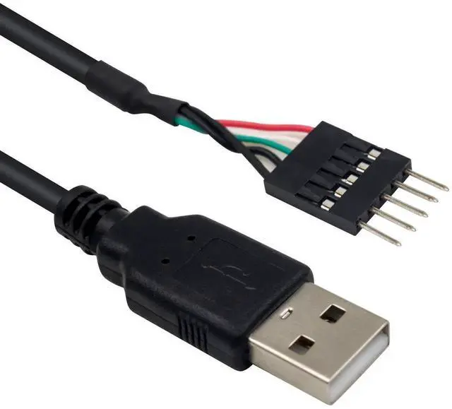 Alt view image 2 of 5 - Aomoproing USB to USB Motherboard Header Cable, USB 2.0 Type A Male to 5 Pin Male Header Dupont Cable Cord 30CM/12IN (2 Pack)