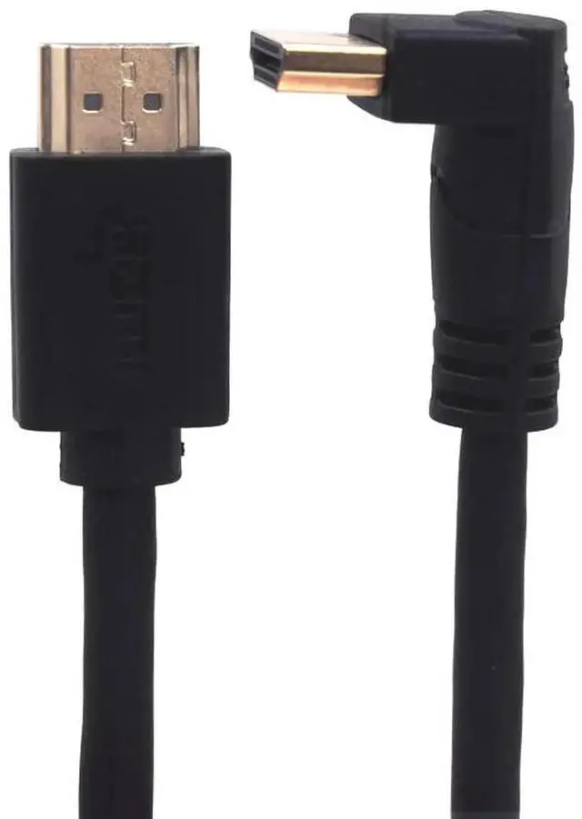 Alt view image 2 of 7 - AOMOPROING 2ft 18Gbps HDMI 4K@60Hz Cable, Up Angle HDMI 2.0 Male to Male HD High Speed Shield Cord for Xbox HDTV PS4 PS5 Switch