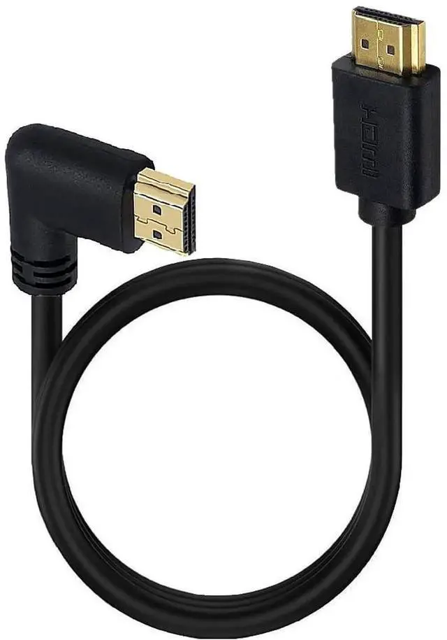 Main image of AOMOPROING 2ft 18Gbps HDMI 4K@60Hz Cable, Right Angle HDMI 2.0 Male to Male HD High Speed Shield Cord for Xbox HDTV PS4 PS5 Switch