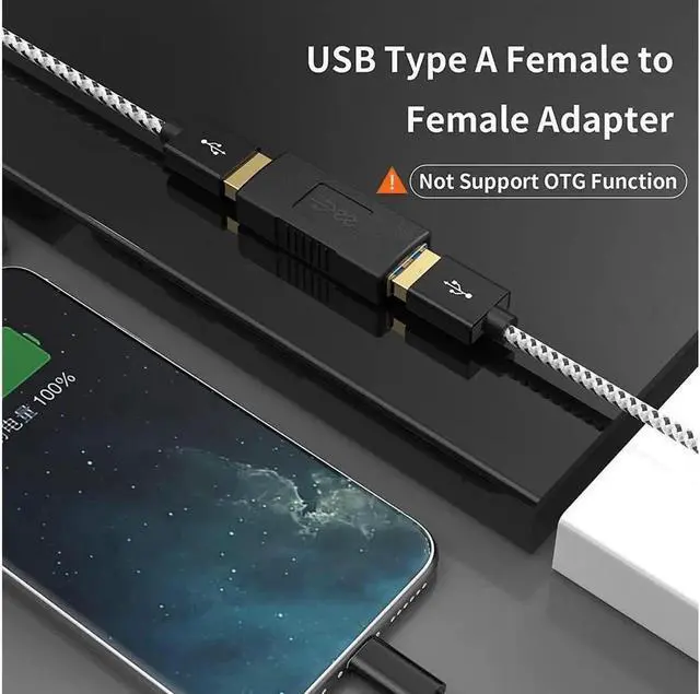 Alt view image 7 of 7 - Aomoproing USB 3.0 Coupler 2 Pack USB 3.0 Type A Female to Female Extension Adapter USB to USB Adapter Black