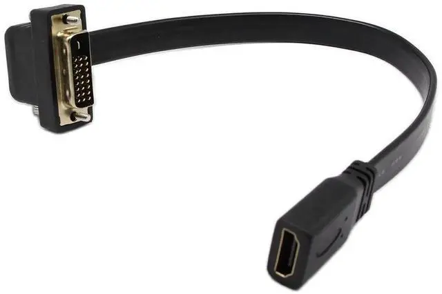 Alt view image 3 of 6 - AOMOPROING DVI to HDMI Cable Gold-Plated 90 Degree Angle DVI 24 1 Male to HDMI Female 1080p Video Converter - Flat, HDTV, Plasma, DVD & Projector Adapter