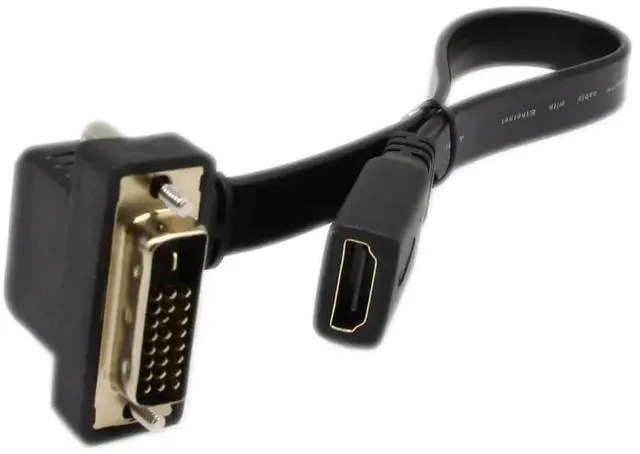 Alt view image 2 of 6 - AOMOPROING DVI to HDMI Cable Gold-Plated 90 Degree Angle DVI 24 1 Male to HDMI Female 1080p Video Converter - Flat, HDTV, Plasma, DVD & Projector Adapter