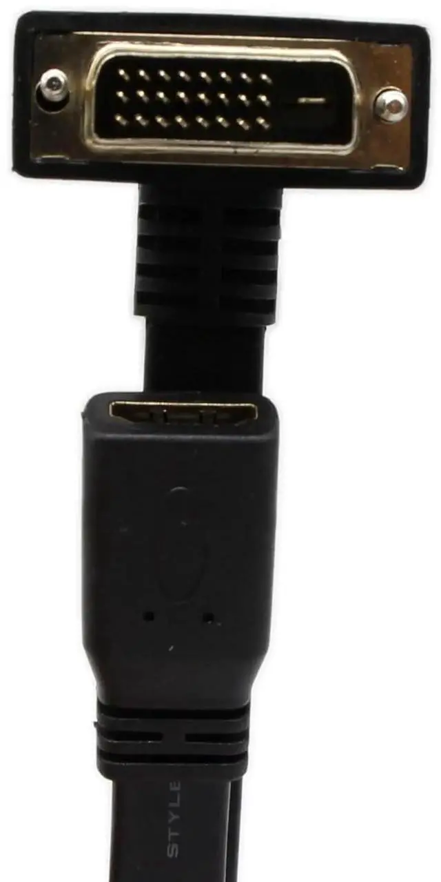 Alt view image 6 of 6 - AOMOPROING DVI to HDMI Cable Gold-Plated 90 Degree Angle DVI 24 1 Male to HDMI Female 1080p Video Converter - Flat, HDTV, Plasma, DVD & Projector Adapter