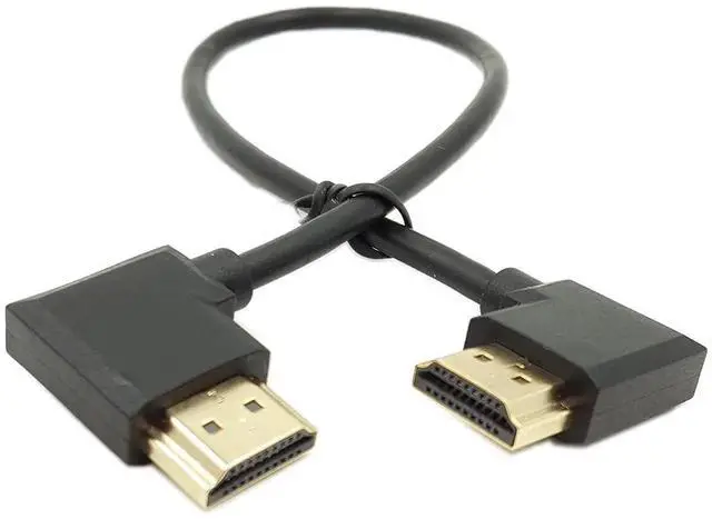 Main image of AOMOPROING Gold Plated High Speed 90 Angle Right HDMI Male to Left HDMI Male Adapter Cable Supports Ethernet, 3D and Audio Return (0.3M R-L)