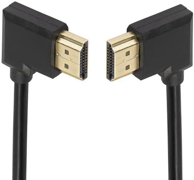 Alt view image 5 of 6 - AOMOPROING Gold Plated High Speed 90 Angle Right HDMI Male to Left HDMI Male Adapter Cable Supports Ethernet, 3D and Audio Return (0.3M R-L)