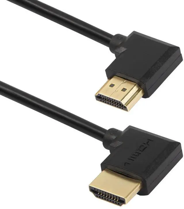 Alt view image 3 of 6 - AOMOPROING Gold Plated High Speed 90 Angle Right HDMI Male to Left HDMI Male Adapter Cable Supports Ethernet, 3D and Audio Return (0.3M R-L)